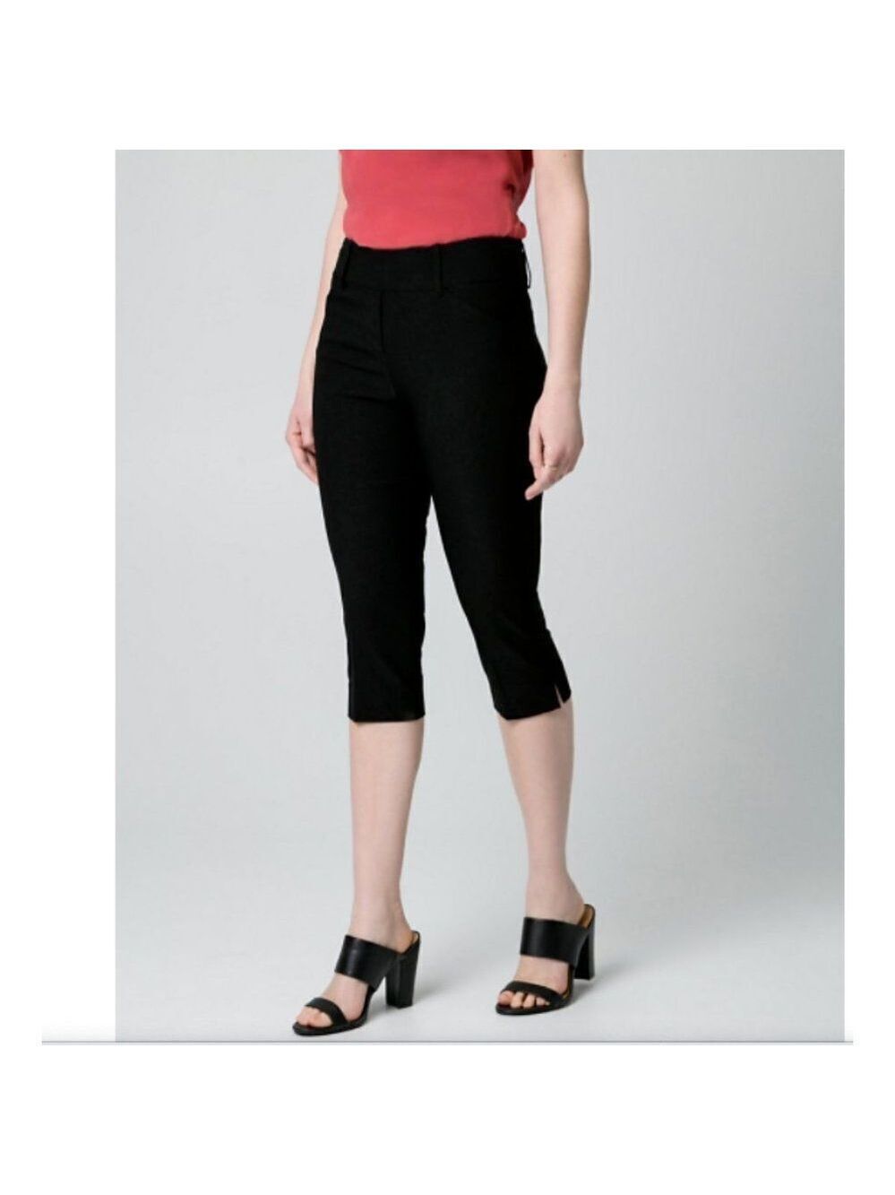 Le Chateau Stretch Tech Straight Leg Crop Pant Size 18 Black